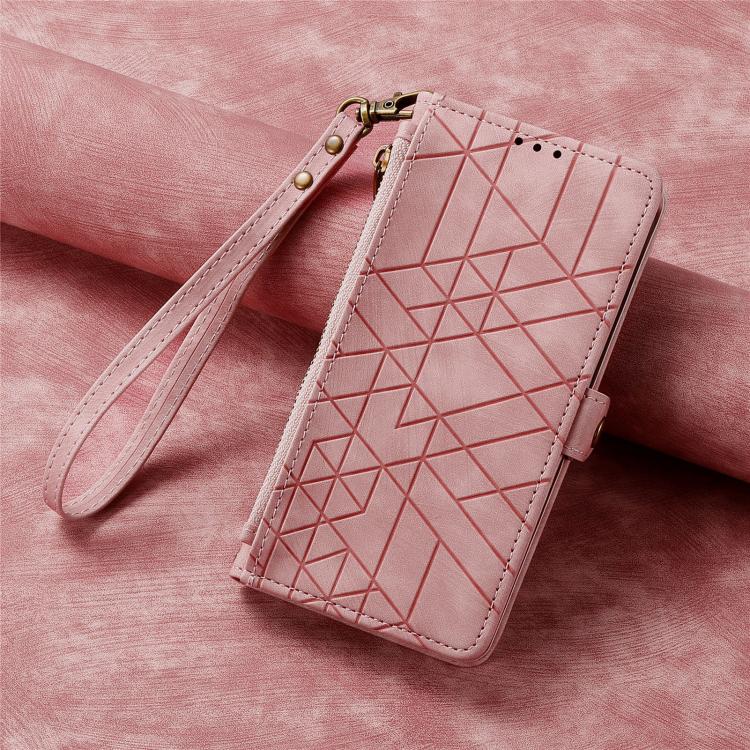 Geometric Zipper Wallet Side Buckle Leather Phone Case, For Google Pixel 10a, For Google Pixel 10 Pro XL, For Google Pixel 9a, For Google Pixel 9 Pro XL, For Google Pixel 8a, For Google Pixel 8 Pro, For Google Pixel 8, For Google Pixel 7a              ...