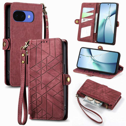 Geometric Zipper Wallet Side Buckle Leather Phone Case, For Google Pixel 10a, For Google Pixel 10 Pro XL, For Google Pixel 9a, For Google Pixel 9 Pro XL, For Google Pixel 8a, For Google Pixel 8 Pro, For Google Pixel 8, For Google Pixel 7a              ...