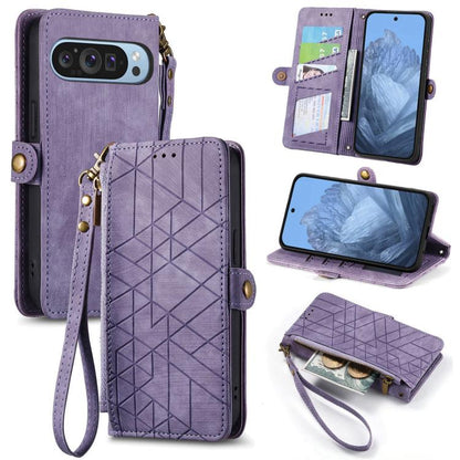Geometric Zipper Wallet Side Buckle Leather Phone Case, For Google Pixel 11 Pro XL, For Google Pixel 10a, For Google Pixel 10 Pro XL, For Google Pixel 9a, For Google Pixel 9 Pro XL, For Google Pixel 8a, For Google Pixel 8 Pro, For Google Pixel 8       ...