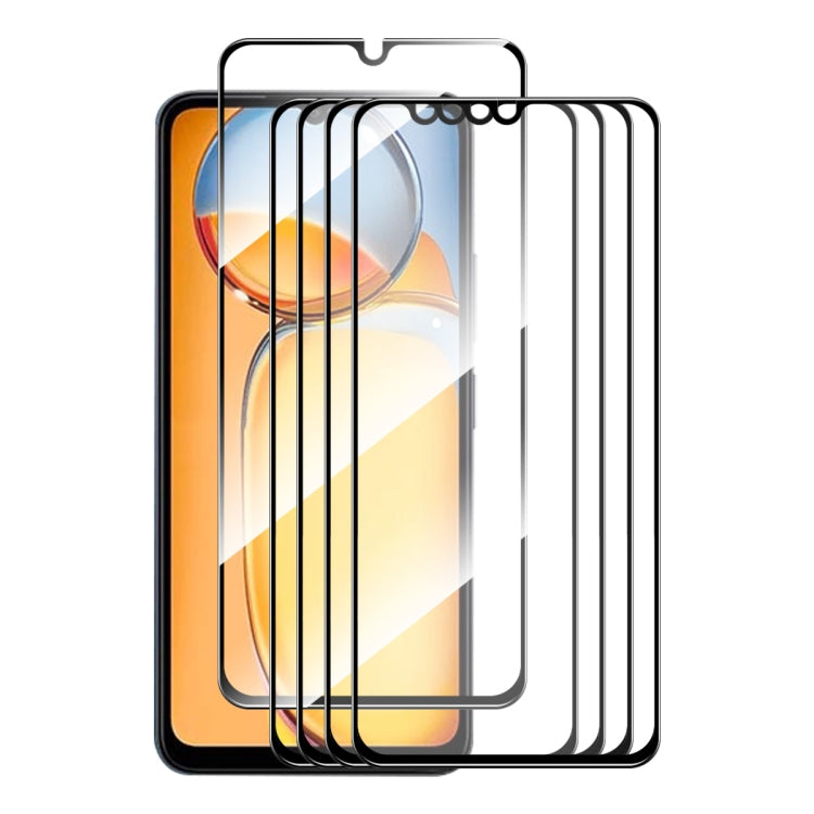 5pcs ENKAY Hat-Prince Full Glue High Aluminum-silicon Tempered Glass Film, For Redmi Note 15 Pro 5G Global 163.6mm, For Redmi 15C Global 171.5mm / Poco C85, For Redmi 13X, For Redmi Note 14S 4G, For Redmi Turbo 4, For Xiaomi Poco X7 Pro                ...