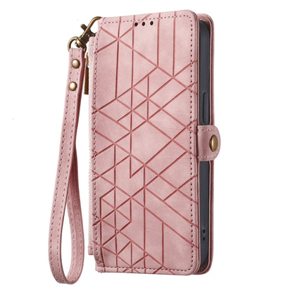 Geometric Zipper Wallet Side Buckle Leather Phone Case, For Samsung Galaxy S22 5G, For Samsung Galaxy A13 5G, For Samsung Galaxy A41, For Samsung Galaxy A22 4G, For Samsung Galaxy A22 5G, For Samsung Galaxy S21 FE 5G, For Samsung Galaxy A32 4G���������...