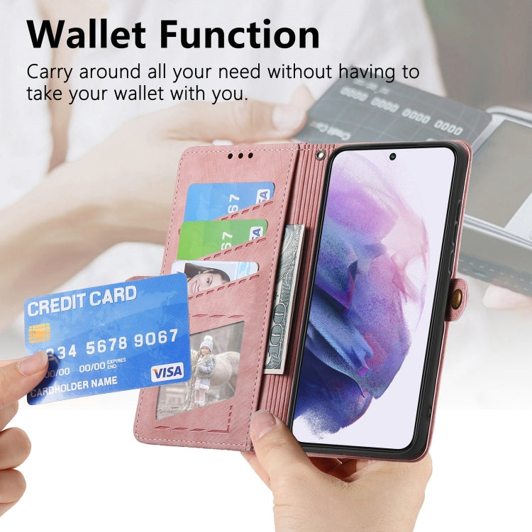 Geometric Zipper Wallet Side Buckle Leather Phone Case, For Samsung Galaxy S22 5G, For Samsung Galaxy A13 5G, For Samsung Galaxy A41, For Samsung Galaxy A22 4G, For Samsung Galaxy A22 5G, For Samsung Galaxy S21 FE 5G, For Samsung Galaxy A32 4G���������...