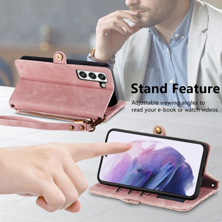 Geometric Zipper Wallet Side Buckle Leather Phone Case, For Samsung Galaxy S22 5G, For Samsung Galaxy A13 5G, For Samsung Galaxy A41, For Samsung Galaxy A22 4G, For Samsung Galaxy A22 5G, For Samsung Galaxy S21 FE 5G, For Samsung Galaxy A32 4G���������...