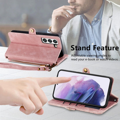 Geometric Zipper Wallet Side Buckle Leather Phone Case, For Samsung Galaxy S22 5G, For Samsung Galaxy A13 5G, For Samsung Galaxy A41, For Samsung Galaxy A22 4G, For Samsung Galaxy A22 5G, For Samsung Galaxy S21 FE 5G, For Samsung Galaxy A32 4G���������...