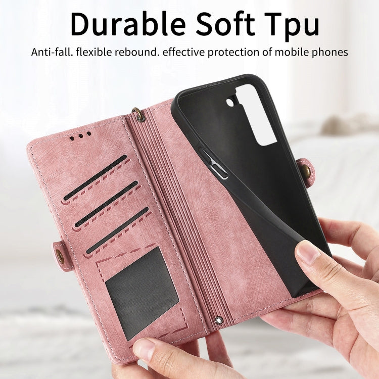 Geometric Zipper Wallet Side Buckle Leather Phone Case, For Samsung Galaxy S22 5G, For Samsung Galaxy A13 5G, For Samsung Galaxy A41, For Samsung Galaxy A22 4G, For Samsung Galaxy A22 5G, For Samsung Galaxy S21 FE 5G, For Samsung Galaxy A32 4G���������...