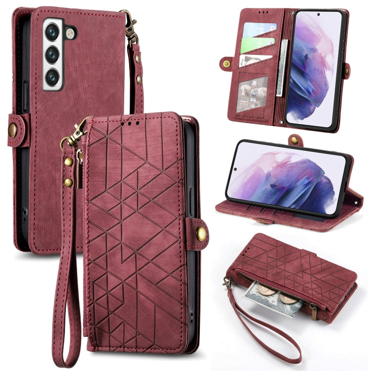 Geometric Zipper Wallet Side Buckle Leather Phone Case, For Samsung Galaxy S22 5G, For Samsung Galaxy A13 5G, For Samsung Galaxy A41, For Samsung Galaxy A22 4G, For Samsung Galaxy A22 5G, For Samsung Galaxy S21 FE 5G, For Samsung Galaxy A32 4G���������...