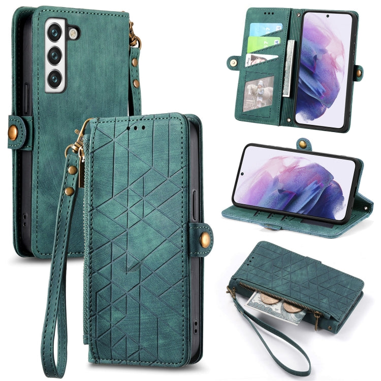 Geometric Zipper Wallet Side Buckle Leather Phone Case, For Samsung Galaxy S22 5G, For Samsung Galaxy A13 5G, For Samsung Galaxy A41, For Samsung Galaxy A22 4G, For Samsung Galaxy A22 5G, For Samsung Galaxy S21 FE 5G, For Samsung Galaxy A32 4G���������...