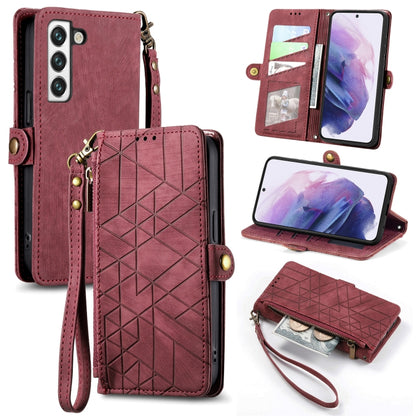 Geometric Zipper Wallet Side Buckle Leather Phone Case, For Samsung Galaxy S22 5G, For Samsung Galaxy A13 5G, For Samsung Galaxy A41, For Samsung Galaxy A22 4G, For Samsung Galaxy A22 5G, For Samsung Galaxy S21 FE 5G, For Samsung Galaxy A32 4G���������...