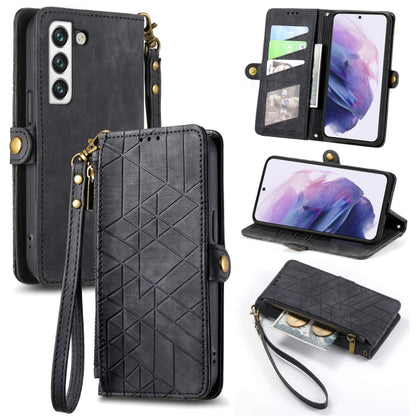 Geometric Zipper Wallet Side Buckle Leather Phone Case, For Samsung Galaxy S22 5G, For Samsung Galaxy A13 5G, For Samsung Galaxy A41, For Samsung Galaxy A22 4G, For Samsung Galaxy A22 5G, For Samsung Galaxy S21 FE 5G, For Samsung Galaxy A32 4G���������...