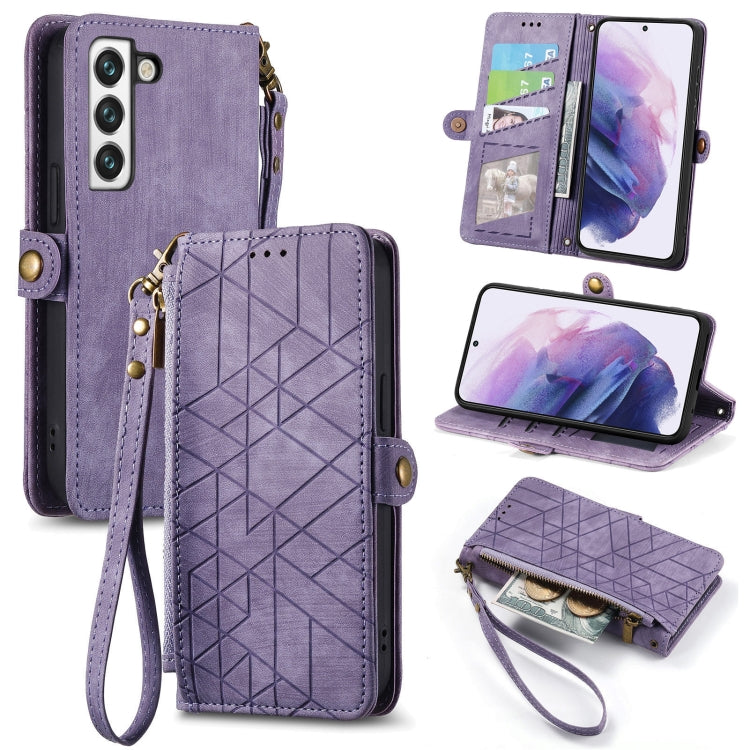 Geometric Zipper Wallet Side Buckle Leather Phone Case, For Samsung Galaxy S22 5G, For Samsung Galaxy A13 5G, For Samsung Galaxy A41, For Samsung Galaxy A22 4G, For Samsung Galaxy A22 5G, For Samsung Galaxy S21 FE 5G, For Samsung Galaxy A32 4G���������...