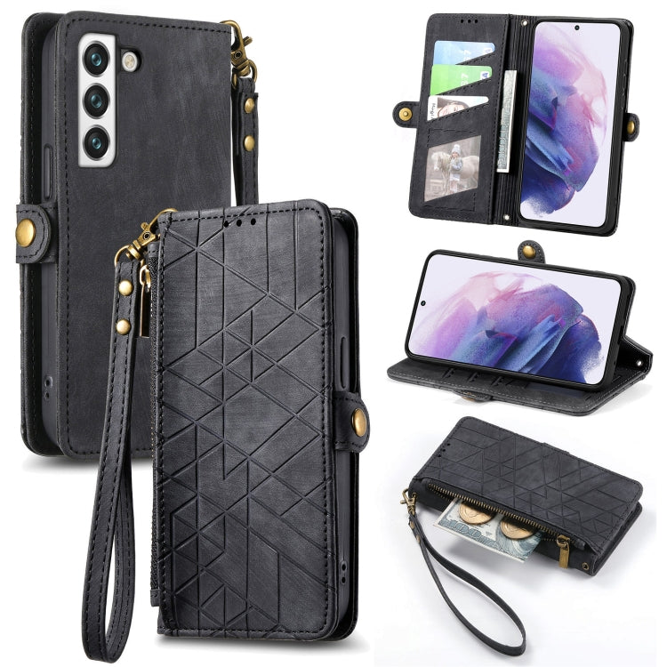 Geometric Zipper Wallet Side Buckle Leather Phone Case, For Samsung Galaxy S21 Ultra 5G, For Samsung Galaxy A12, For Samsung Galaxy A42 5G, For Samsung Galaxy Note20 Ultra, For Samsung Galaxy Note20, For Samsung Galaxy A21S, For Samsung Galaxy A51 5G  ...