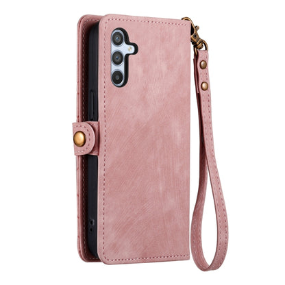 Étui de téléphone en cuir avec boucle latérale et portefeuille à fermeture éclair géométrique, pour Samsung Galaxy A30