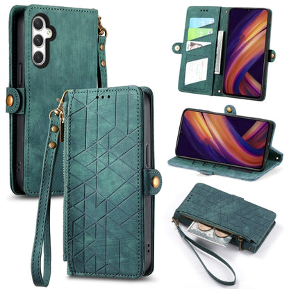 Geometric Zipper Wallet Side Buckle Leather Phone Case, For Samsung Galaxy S25 Edge 5G, For Samsung Galaxy A36 5G, For Samsung Galaxy S25 5G, For Samsung Galaxy S25+ 5G, For Samsung Galaxy S25 Ultra 5G, For Samsung Galaxy C55, For Samsung Galaxy M55���...