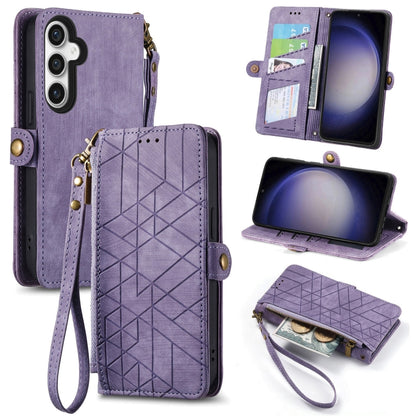 Geometric Zipper Wallet Side Buckle Leather Phone Case, For Samsung Galaxy S25 Edge 5G, For Samsung Galaxy A36 5G, For Samsung Galaxy S25 5G, For Samsung Galaxy S25+ 5G, For Samsung Galaxy S25 Ultra 5G, For Samsung Galaxy C55, For Samsung Galaxy M55���...