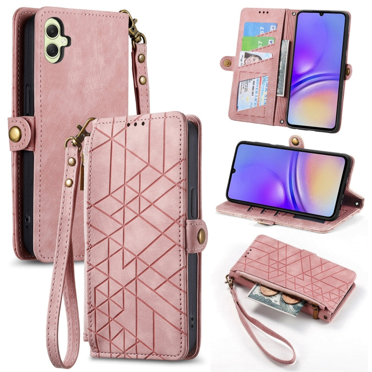 Geometric Zipper Wallet Side Buckle Leather Phone Case, For Samsung Galaxy S25 Edge 5G, For Samsung Galaxy A36 5G, For Samsung Galaxy S25 5G, For Samsung Galaxy S25+ 5G, For Samsung Galaxy S25 Ultra 5G, For Samsung Galaxy C55, For Samsung Galaxy M55���...