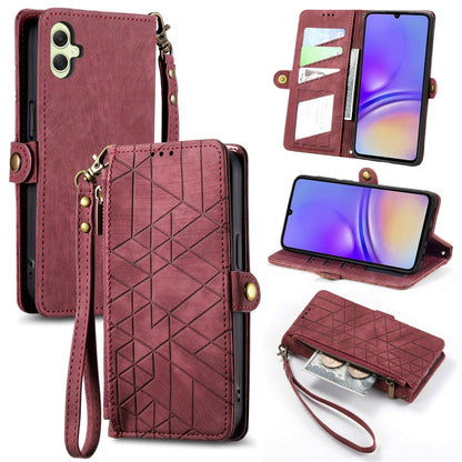 Geometric Zipper Wallet Side Buckle Leather Phone Case, For Samsung Galaxy S25 Edge 5G, For Samsung Galaxy A36 5G, For Samsung Galaxy S25 5G, For Samsung Galaxy S25+ 5G, For Samsung Galaxy S25 Ultra 5G, For Samsung Galaxy C55, For Samsung Galaxy M55���...