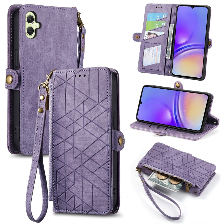 Geometric Zipper Wallet Side Buckle Leather Phone Case, For Samsung Galaxy S25 Edge 5G, For Samsung Galaxy A36 5G, For Samsung Galaxy S25 5G, For Samsung Galaxy S25+ 5G, For Samsung Galaxy S25 Ultra 5G, For Samsung Galaxy C55, For Samsung Galaxy M55���...