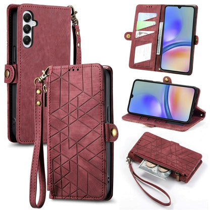 Geometric Zipper Wallet Side Buckle Leather Phone Case, For Samsung Galaxy S25 Edge 5G, For Samsung Galaxy A36 5G, For Samsung Galaxy S25 5G, For Samsung Galaxy S25+ 5G, For Samsung Galaxy S25 Ultra 5G, For Samsung Galaxy C55, For Samsung Galaxy M55���...