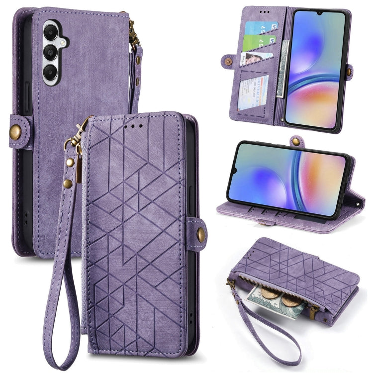 Geometric Zipper Wallet Side Buckle Leather Phone Case, For Samsung Galaxy S25 Edge 5G, For Samsung Galaxy A36 5G, For Samsung Galaxy S25 5G, For Samsung Galaxy S25+ 5G, For Samsung Galaxy S25 Ultra 5G, For Samsung Galaxy C55, For Samsung Galaxy M55���...