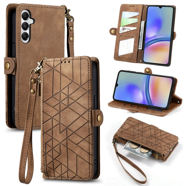 Geometric Zipper Wallet Side Buckle Leather Phone Case, For Samsung Galaxy S25 Edge 5G, For Samsung Galaxy A36 5G, For Samsung Galaxy S25 5G, For Samsung Galaxy S25+ 5G, For Samsung Galaxy S25 Ultra 5G, For Samsung Galaxy C55, For Samsung Galaxy M55���...