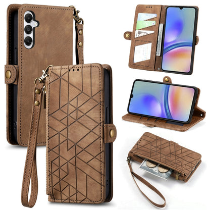Geometric Zipper Wallet Side Buckle Leather Phone Case, For Samsung Galaxy S25 Edge 5G, For Samsung Galaxy A36 5G, For Samsung Galaxy S25 5G, For Samsung Galaxy S25+ 5G, For Samsung Galaxy S25 Ultra 5G, For Samsung Galaxy C55, For Samsung Galaxy M55���...