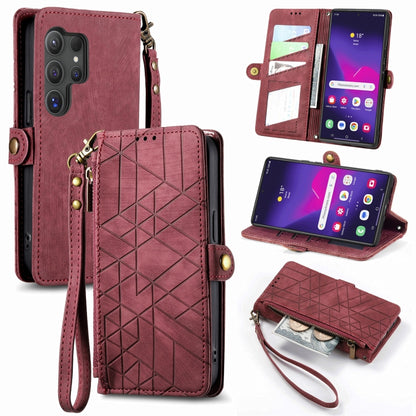Geometric Zipper Wallet Side Buckle Leather Phone Case, For Samsung Galaxy S25 Edge 5G, For Samsung Galaxy A36 5G, For Samsung Galaxy S25 5G, For Samsung Galaxy S25+ 5G, For Samsung Galaxy S25 Ultra 5G, For Samsung Galaxy C55, For Samsung Galaxy M55���...