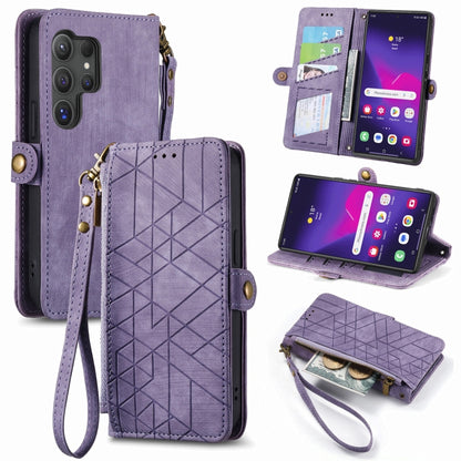 Geometric Zipper Wallet Side Buckle Leather Phone Case, For Samsung Galaxy S25 Edge 5G, For Samsung Galaxy A36 5G, For Samsung Galaxy S25 5G, For Samsung Galaxy S25+ 5G, For Samsung Galaxy S25 Ultra 5G, For Samsung Galaxy C55, For Samsung Galaxy M55���...