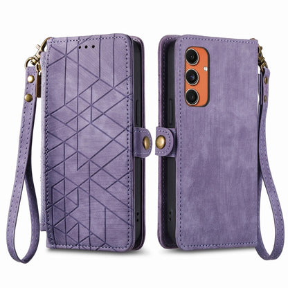 Geometric Zipper Wallet Side Buckle Leather Phone Case, For Samsung Galaxy S25 Edge 5G, For Samsung Galaxy A36 5G, For Samsung Galaxy S25 5G, For Samsung Galaxy S25+ 5G, For Samsung Galaxy S25 Ultra 5G, For Samsung Galaxy C55, For Samsung Galaxy M55���...