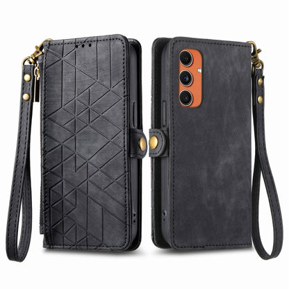 Geometric Zipper Wallet Side Buckle Leather Phone Case, For Samsung Galaxy S25 Edge 5G, For Samsung Galaxy A36 5G, For Samsung Galaxy S25 5G, For Samsung Galaxy S25+ 5G, For Samsung Galaxy S25 Ultra 5G, For Samsung Galaxy C55, For Samsung Galaxy M55���...