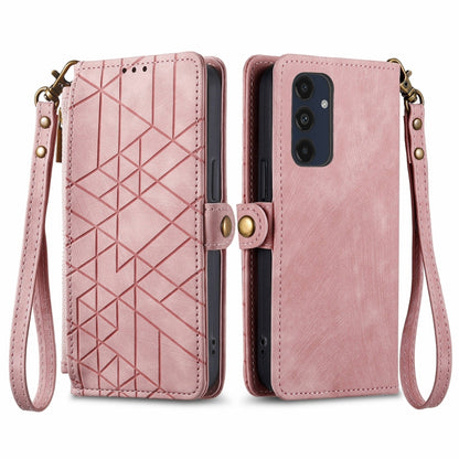 Geometric Zipper Wallet Side Buckle Leather Phone Case, For Samsung Galaxy S25 Edge 5G, For Samsung Galaxy A36 5G, For Samsung Galaxy S25 5G, For Samsung Galaxy S25+ 5G, For Samsung Galaxy S25 Ultra 5G, For Samsung Galaxy C55, For Samsung Galaxy M55���...
