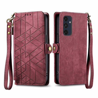 Geometric Zipper Wallet Side Buckle Leather Phone Case, For Samsung Galaxy S25 Edge 5G, For Samsung Galaxy A36 5G, For Samsung Galaxy S25 5G, For Samsung Galaxy S25+ 5G, For Samsung Galaxy S25 Ultra 5G, For Samsung Galaxy C55, For Samsung Galaxy M55���...