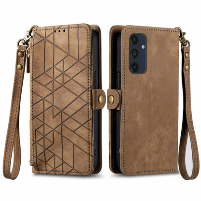 Geometric Zipper Wallet Side Buckle Leather Phone Case, For Samsung Galaxy S25 Edge 5G, For Samsung Galaxy A36 5G, For Samsung Galaxy S25 5G, For Samsung Galaxy S25+ 5G, For Samsung Galaxy S25 Ultra 5G, For Samsung Galaxy C55, For Samsung Galaxy M55���...