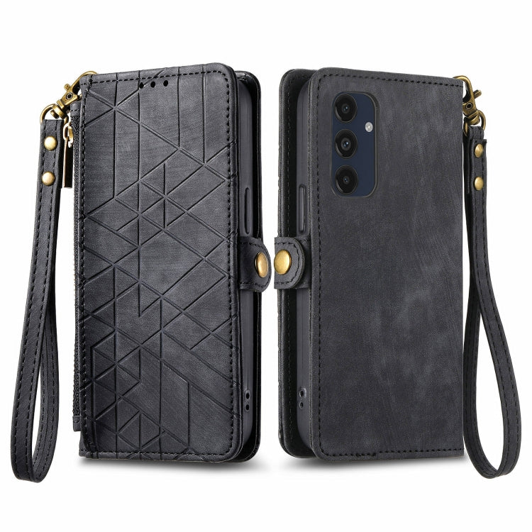Geometric Zipper Wallet Side Buckle Leather Phone Case, For Samsung Galaxy S25 Edge 5G, For Samsung Galaxy A36 5G, For Samsung Galaxy S25 5G, For Samsung Galaxy S25+ 5G, For Samsung Galaxy S25 Ultra 5G, For Samsung Galaxy C55, For Samsung Galaxy M55���...