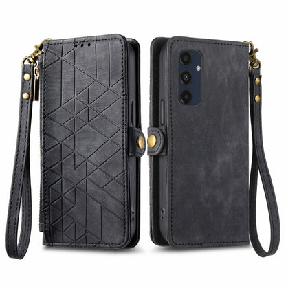 Geometric Zipper Wallet Side Buckle Leather Phone Case, For Samsung Galaxy S25 Edge 5G, For Samsung Galaxy A36 5G, For Samsung Galaxy S25 5G, For Samsung Galaxy S25+ 5G, For Samsung Galaxy S25 Ultra 5G, For Samsung Galaxy C55, For Samsung Galaxy M55���...