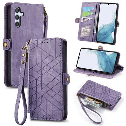 Geometric Zipper Wallet Side Buckle Leather Phone Case, For Samsung Galaxy S25 Edge 5G, For Samsung Galaxy A36 5G, For Samsung Galaxy S25 5G, For Samsung Galaxy S25+ 5G, For Samsung Galaxy S25 Ultra 5G, For Samsung Galaxy C55, For Samsung Galaxy M55���...