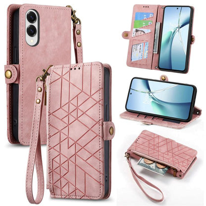 Geometric Zipper Wallet Side Buckle Leather Phone Case, For Samsung Galaxy S25 Edge 5G, For Samsung Galaxy A36 5G, For Samsung Galaxy S25 5G, For Samsung Galaxy S25+ 5G, For Samsung Galaxy S25 Ultra 5G, For Samsung Galaxy C55, For Samsung Galaxy M55���...