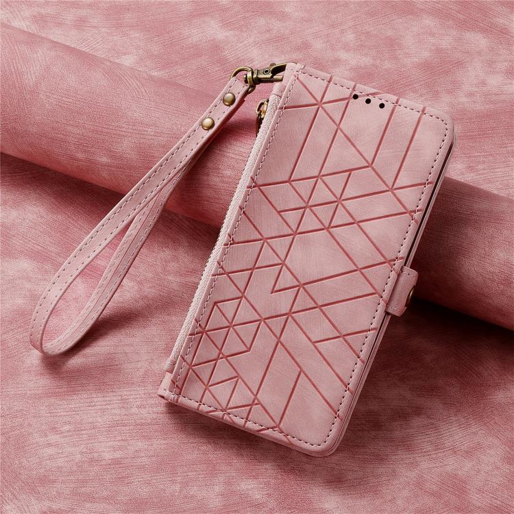 Geometric Zipper Wallet Side Buckle Leather Phone Case, For Samsung Galaxy S25 Edge 5G, For Samsung Galaxy A36 5G, For Samsung Galaxy S25 5G, For Samsung Galaxy S25+ 5G, For Samsung Galaxy S25 Ultra 5G, For Samsung Galaxy C55, For Samsung Galaxy M55���...