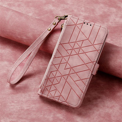 Geometric Zipper Wallet Side Buckle Leather Phone Case, For Samsung Galaxy S25 Edge 5G, For Samsung Galaxy A36 5G, For Samsung Galaxy S25 5G, For Samsung Galaxy S25+ 5G, For Samsung Galaxy S25 Ultra 5G, For Samsung Galaxy C55, For Samsung Galaxy M55���...