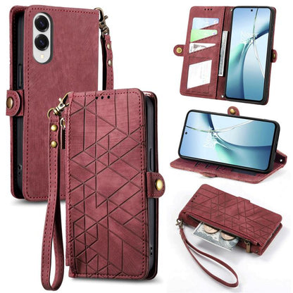 Geometric Zipper Wallet Side Buckle Leather Phone Case, For Samsung Galaxy S25 Edge 5G, For Samsung Galaxy A36 5G, For Samsung Galaxy S25 5G, For Samsung Galaxy S25+ 5G, For Samsung Galaxy S25 Ultra 5G, For Samsung Galaxy C55, For Samsung Galaxy M55���...