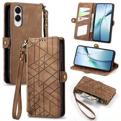 Geometric Zipper Wallet Side Buckle Leather Phone Case, For Samsung Galaxy S25 Edge 5G, For Samsung Galaxy A36 5G, For Samsung Galaxy S25 5G, For Samsung Galaxy S25+ 5G, For Samsung Galaxy S25 Ultra 5G, For Samsung Galaxy C55, For Samsung Galaxy M55���...