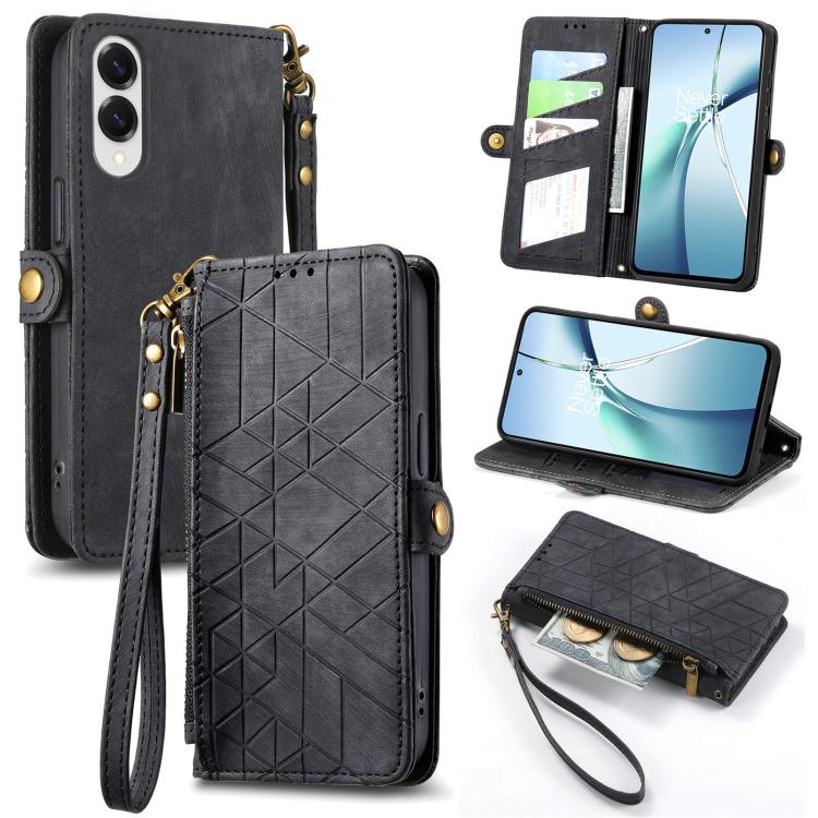 Geometric Zipper Wallet Side Buckle Leather Phone Case, For Samsung Galaxy S25 Edge 5G, For Samsung Galaxy A36 5G, For Samsung Galaxy S25 5G, For Samsung Galaxy S25+ 5G, For Samsung Galaxy S25 Ultra 5G, For Samsung Galaxy C55, For Samsung Galaxy M55���...