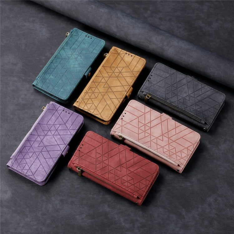 Geometric Zipper Wallet Side Buckle Leather Phone Case, For Samsung Galaxy S21 Ultra 5G, For Samsung Galaxy A12, For Samsung Galaxy A42 5G, For Samsung Galaxy Note20 Ultra, For Samsung Galaxy Note20, For Samsung Galaxy A21S, For Samsung Galaxy A51 5G  ...