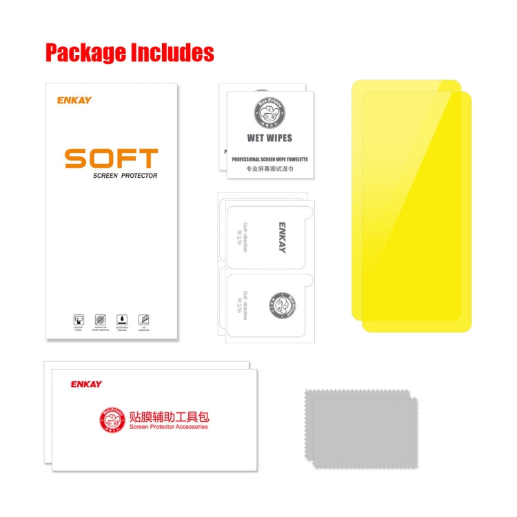 2pcs ENKAY Full Glue Soft Explosion-proof Hydrogel Film, For Honor 90 Pro, For Honor 90 / Huawei P60 / P60 Pro