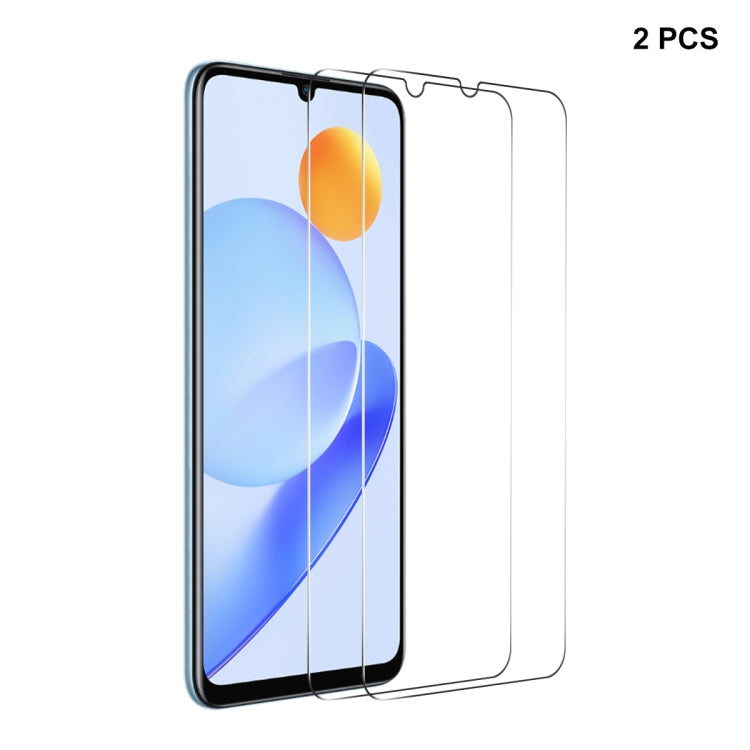 2pcs ENKAY 0.26mm 9H 2.5D High Aluminum-silicon Tempered Glass Film, For Honor Play7T Pro / X50i / X40i, For Honor Play7T / Play6T, For Honor 70 Lite / X5 / X6