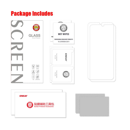 2pcs ENKAY 0.26mm 9H 2.5D High Aluminum-silicon Tempered Glass Film, For Samsung Galaxy M04, For Samsung Galaxy A25 5G, For Samsung Galaxy A35, For Samsung Galaxy A55, For Samsung Galaxy S23 FE, For Samsung Galaxy M54 /F54, For Samsung Galaxy A15 4G / 5G