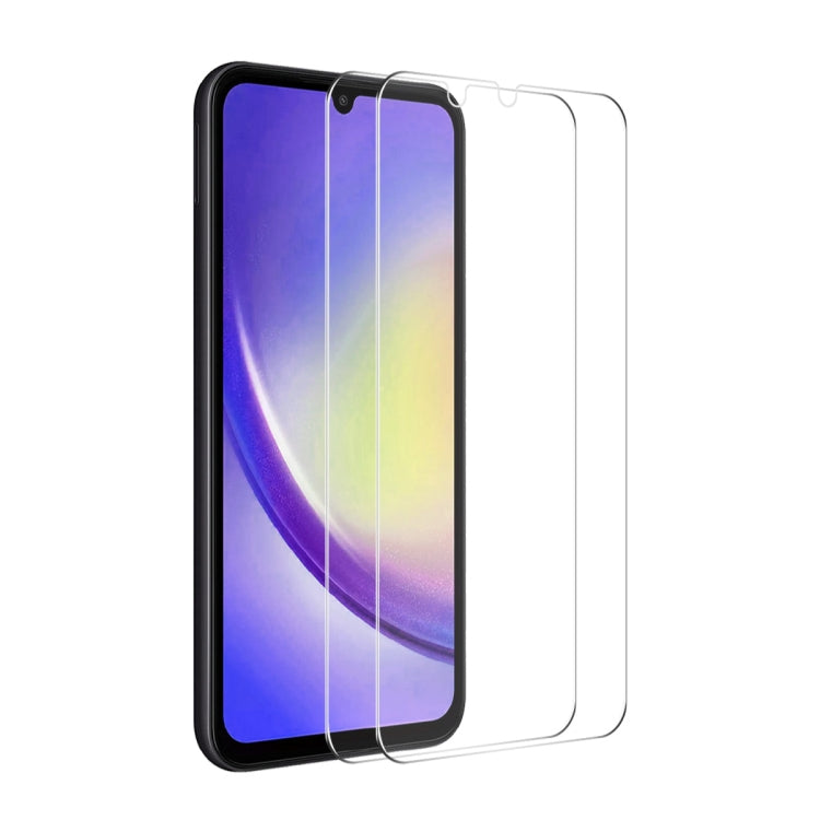 2pcs ENKAY 0.26mm 9H 2.5D High Aluminum-silicon Tempered Glass Film, For Samsung Galaxy A55, For Samsung Galaxy M04, For Samsung Galaxy A25 5G, For Samsung Galaxy A35, For Samsung Galaxy S23 FE, For Samsung Galaxy M54 /F54, For Samsung Galaxy A15 4G / 5G