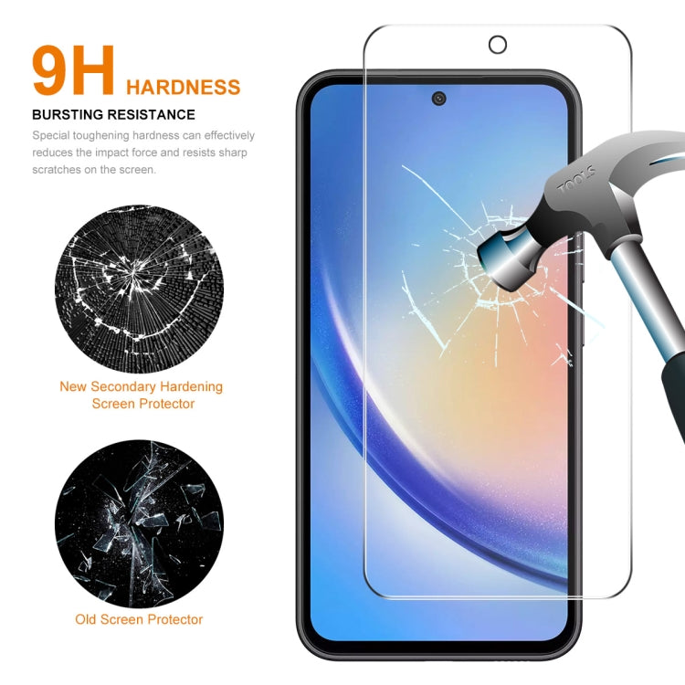 2pcs ENKAY 0.26mm 9H 2.5D High Aluminum-silicon Tempered Glass Film, For Samsung Galaxy A55, For Samsung Galaxy M04, For Samsung Galaxy A25 5G, For Samsung Galaxy A35, For Samsung Galaxy S23 FE, For Samsung Galaxy M54 /F54, For Samsung Galaxy A15 4G / 5G