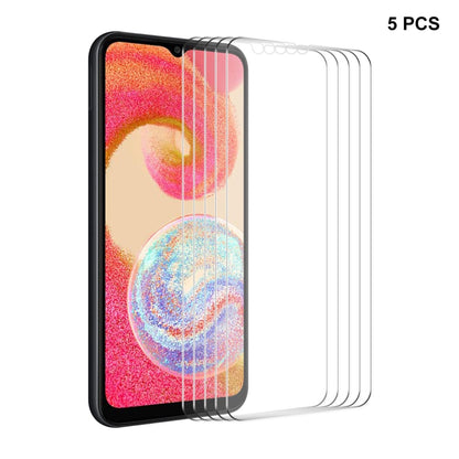 5pcs ENKAY 0.26mm 9H 2.5D High Aluminum-silicon Tempered Glass Film, For Samsung Galaxy M04, For Samsung Galaxy A25 5G, For Samsung Galaxy A15 4G / 5G, For Samsung Galaxy A55, For Samsung Galaxy S23 FE, For Samsung Galaxy A35, For Samsung Galaxy M54 /F54