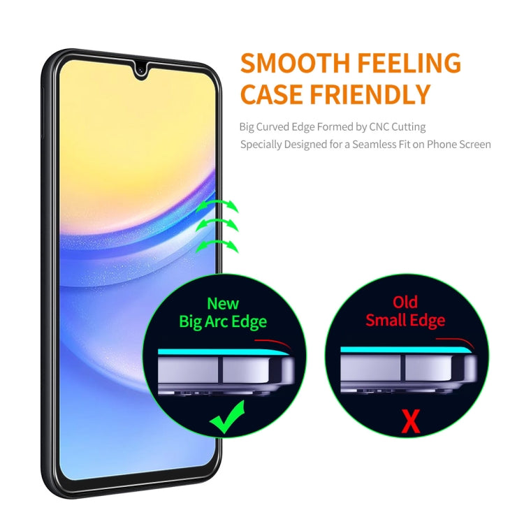 5pcs ENKAY 0.26mm 9H 2.5D High Aluminum-silicon Tempered Glass Film, For Samsung Galaxy A15 4G / 5G, For Samsung Galaxy A55, For Samsung Galaxy M04, For Samsung Galaxy A25 5G, For Samsung Galaxy A35, For Samsung Galaxy S23 FE, For Samsung Galaxy M54 /F54