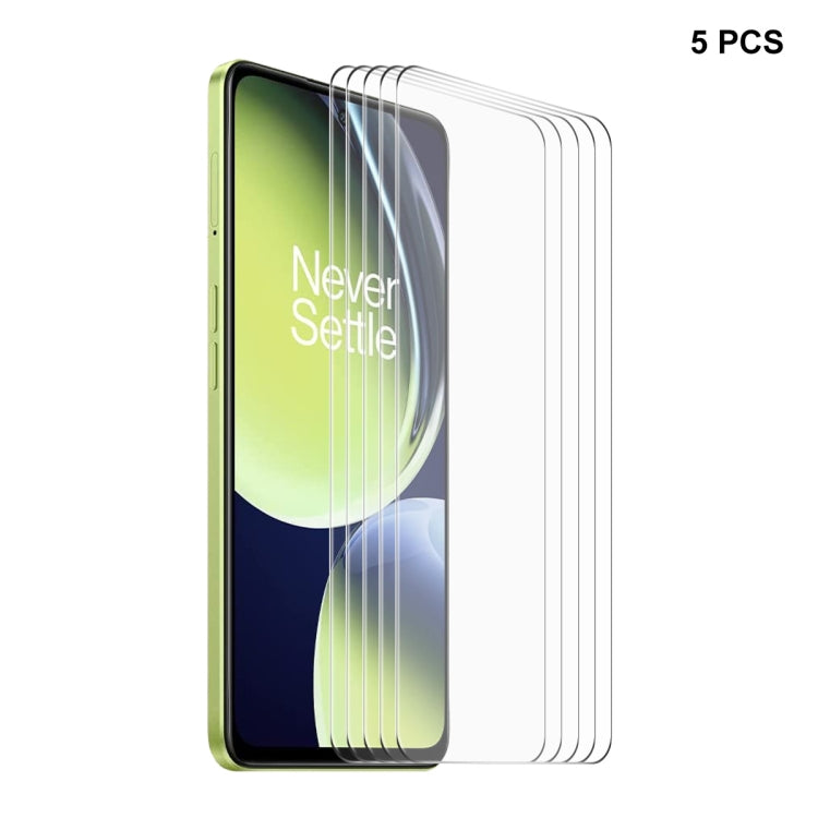 5pcs ENKAY  0.26mm 9H 2.5D High Aluminum-silicon Tempered Glass Film, For OnePlus Nord CE 3 Lite, For OnePlus Nord CE3, For OnePlus Nord 3 / Nord N300
